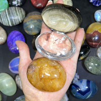 Pierres de palmier en cristal Kindfull, matériaux mixtes, pierres de guérison, quartz sculpté à la main, pierre de poche pour collection