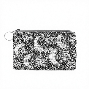 Pochette à motif étoile et lune perlée, style mode, forme carrée, couleurs mélangées, broderie, produit promotionnel - Product Image 1