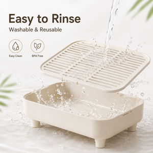 Bac à litière surélevé pour chat avec fonction de filtration, en plastique, capacité 4,5 L, écologique, durable, avec plateau de contrôle du sable, facile à nettoyer - Product Image 4