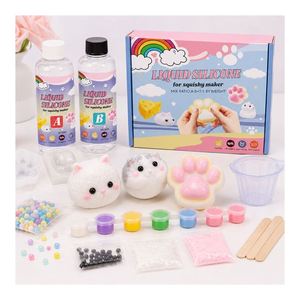 Children Craft Activity <b>Silicone</b> Set Personalized Squeeze Toys Paw Cheese Hamster Molds Colors <b>Beads</b> Flocking Dust - Product Image 4