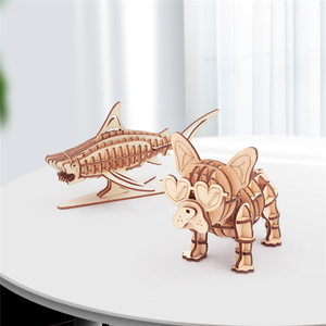 Shark Animal series kids toys wooden blocks wooden puzzles montessori toys for children wooden jigsaw puzzles Cartoon toys