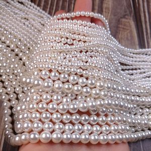 Lan Guang vente en gros 2-16mm perles de coquille naturelle blanche perle ronde pour la fabrication de bijoux bracelet à bricoler soi-même collier coquille perle - Product Image 1