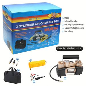 Compresseur d'air portable à double cylindre pour pneus - Pompe à air numérique pour véhicules lourds - Product Image 4
