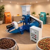 Machine automatique de production de granulés pour l'aquaculture, le traitement nutritionnel des poissons et des crevettes, extrudeuse commerciale de nourriture flottante pour chiens