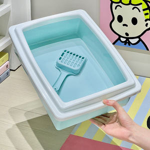 Cat Litter <b>Box</b> Rectangle <b>Large</b> Capacity With Scoop For Cat PP Material - Product Image 3