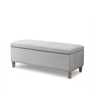 Panca Contenitore Rettangolare in Tessuto con Chiusura Ammortizzata, Arredamento Camera da Letto, Design Moderno Minimalista - Product Image 1