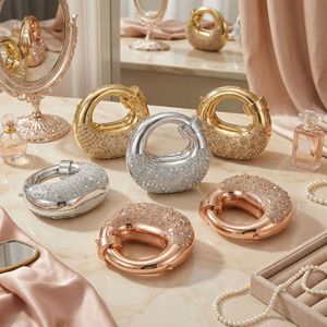 Tas Tangan Akrilik Berhias Berlian untuk Anak Perempuan, Tas Penyimpanan Mini Mewah Ringan dengan Rhinestone - Product Image 1