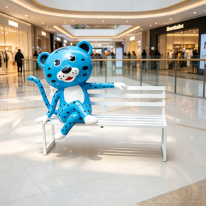 Banc contemporain en fibre de verre Y405, forme pierre, durable, pour sièges publics commerciaux, projets de mobilier paysager pour centres commerciaux et parcs - Product Image 6