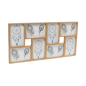 8PCS 4x6 "shiny Gold Collage Picture Frame Combo Home Wall Decoration Wood Picture Frame