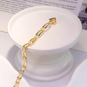 Chaînes plates à maillons en alliage de cuivre plaqué or 24 carats, style bohème classique, pour la fabrication de bracelets DIY, accessoires de bijouterie en gros - Product Image 2