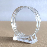 Conteneur de Capsules de pièces de monnaie Souvenir en acrylique transparent, lingot d'or de 1/2 oz, porte-cartes de jeu de jeton de médaille ronde