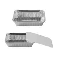 Conteneur jetable en aluminium pour boulangerie, boîte alimentaire à emporter avec couvercle en papier, plat de cuisson rectangulaire en aluminium