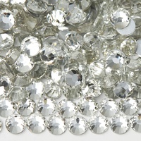 Strass électroplaqués blancs pour nail art, autocollants plats ronds DIY, accessoires de décoration pour coques de téléphone et poupées, tailles SS3-SS20