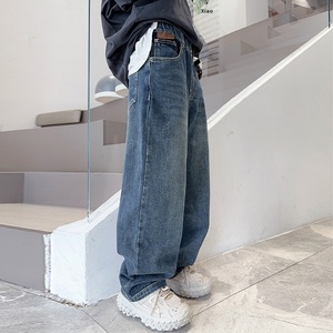 Jean Baggy Pour Garçons - Pantalon Cargo Droit à Jambe Large - Taille