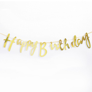 LEMON New Ins Happy Birthday Gold/Red/Silver Laser Rainbow Paper Banner decorazioni per feste a casa forniture Baby Kid - Product Image 4