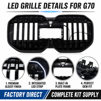 Calandre avant LED à effet lumineux "Majestic Aura" pour BMW Nouvelle Série 7 G70 2023+ Blanc Arctique, Calandre Icôniqûre Lumineuse en ABS