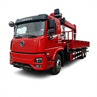 Camion-grue Dongfeng 6x4, grue hydraulique télescopique de 12 tonnes, camion-grue avec caisse de chargement pour travaux de construction