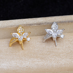 Accesorio para Joyería de Perlas, Colgante de Flor Plateada, Base Vacía 10-11, Moda JG5943, Producto Semi-Acabado, Pendientes Finos - Product Image 2