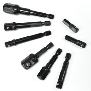 Xinsentuo 8 pièces Tige d'extension à billes en acier, Outil convertisseur de douille AD, Manche hexagonal noir, Tige d'extension à billes pour ceinture de sécurité - Product Image 1