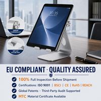 Support de tablette pliable réglable en alliage d'aluminium OEM en gros, support de bureau pour iPad, multi-angles, antidérapant, portable, logo personnalisé