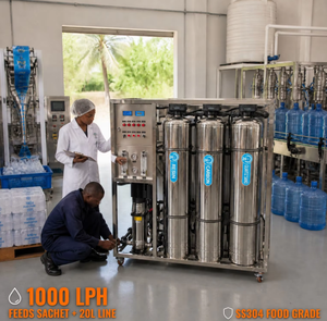 Impianto di Purificazione <span class=keywords><strong>Acqua</strong></span> RO in Acciaio Inox 1000LPH con Pretrattamento a Sabbia di Quarzo, Carbone e Resina per Uso Commerciale di <span class=keywords><strong>Acqua</strong></span> Pura in Sacchetti - Product Image 1