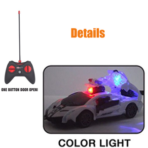 Enfants petits jouets de police électriques sans fil avec lumière en forme de missile transformer <span class=keywords><strong>voiture</strong></span> télécommandée voitures rc - Product Image 5