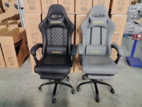 Chaise de jeu PC Tt Racing Confort, chaise de jeu ergonomique en cuir de luxe avec repose-pieds