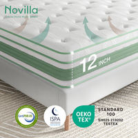 Matelas d'hôtel de luxe en mousse à mémoire de forme hybride double, confortable, format King Size avec ressorts ensachés, en boîte, pour commande en gros