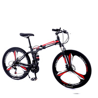 Vélo pliable tout suspendu de montagne OEM, vente en gros, personnalisé, 24, 26, 27 pouces, acier à haute teneur en carbone, vélo pliable VTT