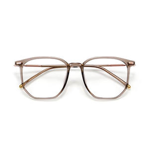 แว่นตากรอบโลหะทรงสี่เหลี่ยมสไตล์เกาหลีสำหรับผู้หญิง เลนส์ป้องกันแสงสีฟ้าแบบกว้าง กระจกตกแต่งแบบออปติก - Product Image 2