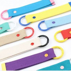 Customized Blank Colorful South Korea Nylon/Polyester Keychain Hand Embroidered Cloth Strip <b>Key</b> <b>Chain</b> Luggage Streamers - Product Image 5