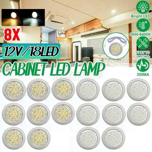 2-8PCS 12V LED Plafonnier Encastré pour Éclairage Intérieur de Voiture, Plafonnier de Toit, Lampe de Placard pour Camping-car, Remorque, Bateau - Product Image 1
