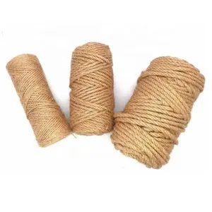 Jüt halat 100% doğal jüt örgülü büküm halat DIY dekorasyon kordon 1-50mm geri dönüşümlü Sisal ambalaj ipi