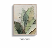 Toile murale abstraite avec motif de feuilles, texture colorée, peinte à la main, pour la décoration de la maison