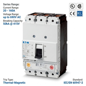 Interruptor Automático de Caja Moldeada NZMN1 Serie NZMN1-A100-NA con Certificación CE, 3P 100A 690VAC, para Interrupción Instantánea - Product Image 5