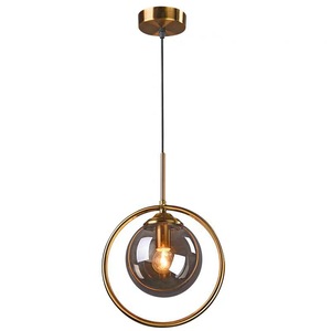 Lampade a Sospensione in Vetro Grigio Fumo/Trasparente/Ambra, Stile Nordico <span class=keywords><strong>Semplice</strong></span>, 1/3 Luci LED Dimmerabili per Reception - Product Image 1