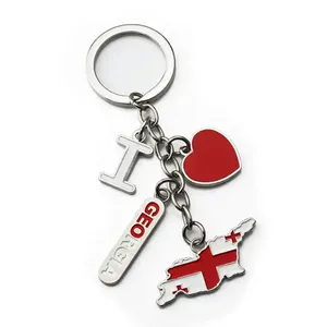 Llavero de Recuerdo Turístico con Letras de Georgia, Hecho a Medida, OEM ODM, de Aleación de Zinc Esmaltada, Estilo Vintage, Impermeable y Ligero - Product Image 1