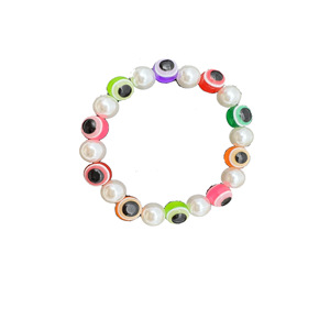 Turkish Evil Eye <b>Bracelet</b> Imitation Pearl Resin <b>Beads</b> Elastic Unisex Jewelry Gift Style - Product Image 5