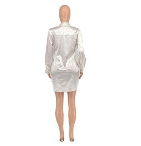 Vestido de manga larga de encaje para <span class=keywords><strong>mujer</strong></span>, Rebeca de solapa a la moda europea y americana, de longitud media, venta directa de fábrica - Product Image 6