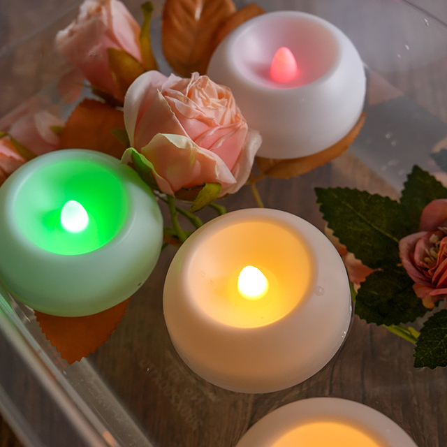 200 Hours 24 Pack Floating Candles Warm Yellow Led Flickering Tealight Bulk Decor Wedding Party Centerpiece Pool Diwali