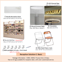 M2 Display Store Solution de réception Mobilier de salon moderne beige Manucure Spa Cabinet Comptoir Table à ongles Nail Shop Design
