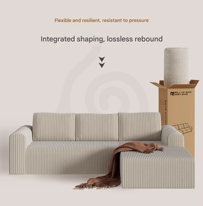 Divano Componibile a L dal Design <span class=keywords><strong>Moderno</strong></span> con Imbottitura in Spugna e Confezionamento Sottovuoto per <span class=keywords><strong>Soggiorno</strong></span> e Uso Scolastico con Pouf e Cuscino Abbraccio - Product Image 5