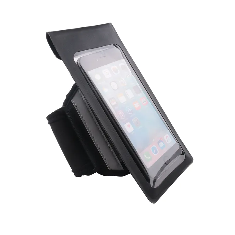Açık koşu spor dokunmatik ekranlı cep telefonu kol çantası tutucu su geçirmez ayrılabilir 360 derece rotasyon kulaklık depolama