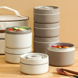 Caixa de Almoço Portátil Isolada em Aço Inoxidável 304 com Dupla Camada, Micro-ondas e Tampa Selada para Trabalhadores de Escritório - Product Image 2