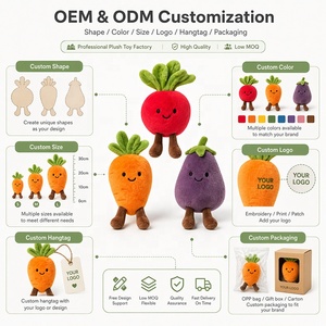 Fabricant de Peluches Personnalisées en Gros : Jouets en <span class=keywords><strong>Peluche</strong></span> Doux en Forme de Légumes, Fruits et Aliments (Carotte, Radis, Aubergine) – OEM ODM - Product Image 4