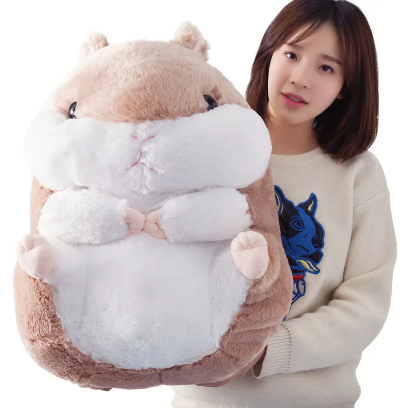 Cute snacking hamster doll children's plush pillow girlfriend birthday gift wholesale customized hamster plush pillow