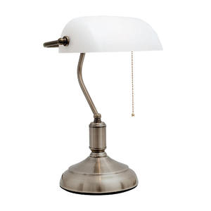 Banque de bureau nickel/blanc 1xE27 L.27xAn.19xAl.39cm Lampes de bureau - Product Image 1