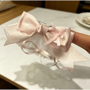 Pink <b>bow</b> pearl hair <b>clip</b> for women, summer 2025, new high-end hair accessory for the back of the head, shark <b>clip</b>. - Product Image 4