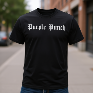 T-shirt Purple Punch in cotone nero, taglia unisex per adulti, media - Product Image 3