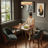 Table à manger carrée moderne Wabi-Sabi en bois de noyer massif pour petite maison appartement salle à manger japonaise balcon café salon